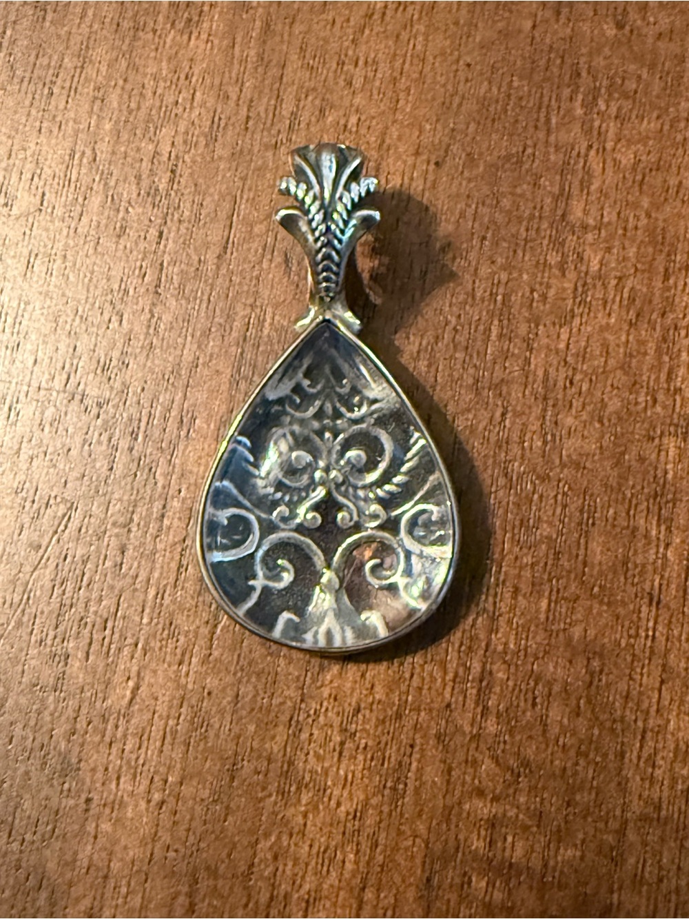 Carolyn Pollack Silver-Tone Filigree Teardrop Pendant